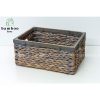 Giỏ bèo lục bình chữ nhật có khung gỗ - Giỏ mây tre - The bamboo