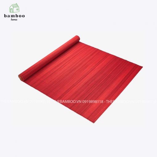 Mành tre dệt màu đỏ lót bàn ăn - Mành tre trang trí treo tường - The bamboo