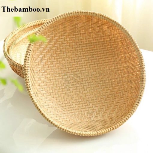 Rổ tre tròn đan mau cao cấp - The bamboo