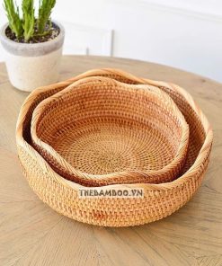 Giỏ guột tròn lượn sóng - Giỏ mây tre đan - Bamboo Home