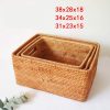 Giỏ chữ nhật có tay cầm mây tre - Chất liệu Guột - BamBoo Home