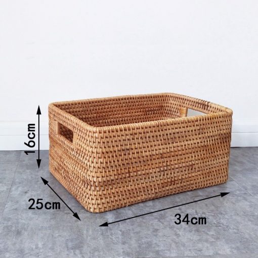 Giỏ chữ nhật có tay cầm mây tre - Chất liệu Guột - BamBoo Home