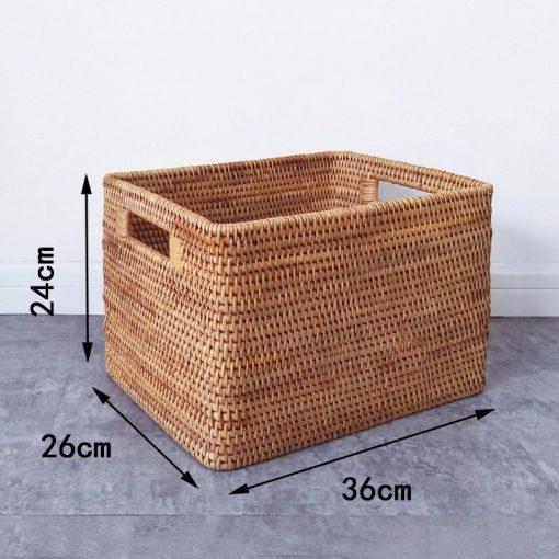 Giỏ chữ nhật có tay cầm mây tre - Chất liệu Guột - BamBoo Home