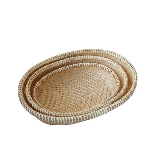 Rổ tre oval đan thưa cao cấp - Rổ mây tre - The bamboo