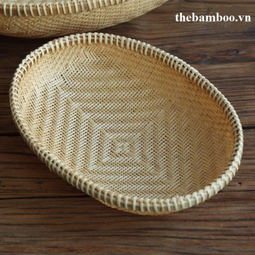 Rổ tre oval đan thưa cao cấp - Rổ mây tre - The bamboo