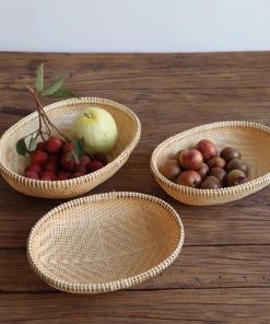 Rổ tre oval đan thưa cao cấp - Rổ mây tre - The bamboo