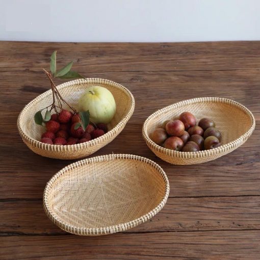 Rổ tre oval đan thưa cao cấp - Rổ mây tre - The bamboo