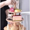 Khay gỗ cao su nhiều tầng decor hoa quả - Kệ đựng bánh cup cake nhập khẩu