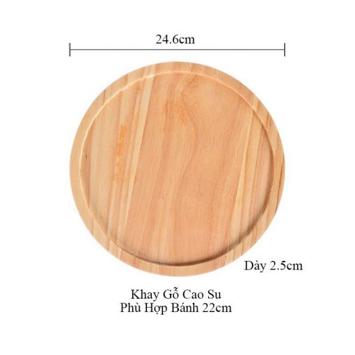 Khay gỗ nắp thuỷ tinh tròn đựng bánh sinh nhật - Khay thuỷ tinh decor - The Bamboo