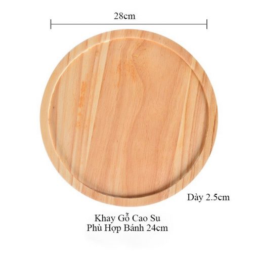 Khay gỗ nắp thuỷ tinh tròn đựng bánh sinh nhật - Khay thuỷ tinh decor - The Bamboo