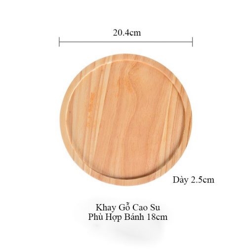 Khay gỗ nắp thuỷ tinh tròn đựng bánh sinh nhật - Khay thuỷ tinh decor - The Bamboo