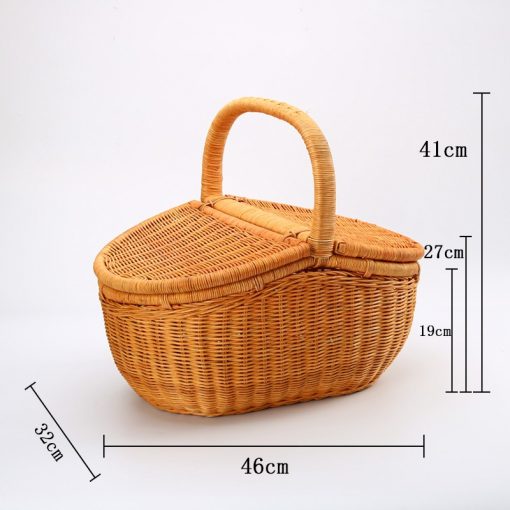 Giỏ mây tre picnic phong cách Bắc Âu - Mây tre đan - BamBoo Home