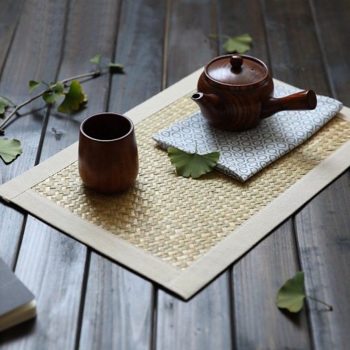 Table Mat Lót bàn ăn cói chữ nhật - lót bàn ăn mây tre - The bamboo