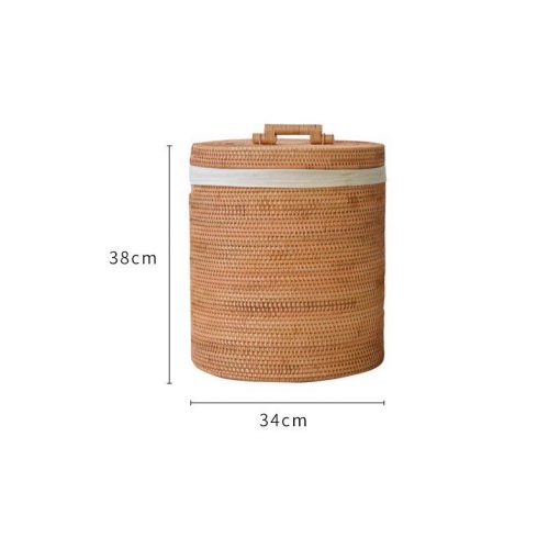 Giỏ guột tròn có nắp đựng đồ - Giỏ mây tre - The bamboo