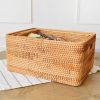 Giỏ chữ nhật có tay cầm mây tre - Chất liệu Guột - BamBoo Home