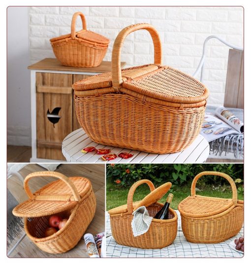 Giỏ Picnic phong cách Bắc Âu - Mây tre đan - BamBoo Home