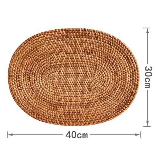 Tấm lót guột oval trang trí - lót mây tre đan - The bamboo