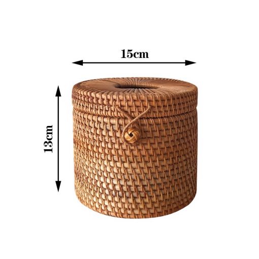 Hộp giấy ăn guột tròn - Hộp giấy ăn mây tre - The bamboo