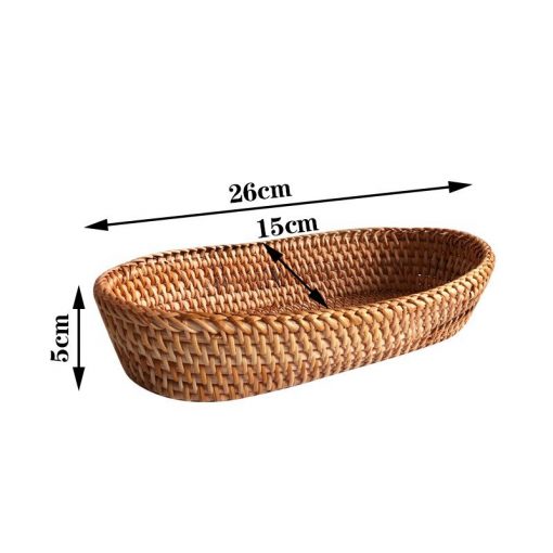 Khay guột oval đựng đồ trang trí - khay mây tre - The bamboo