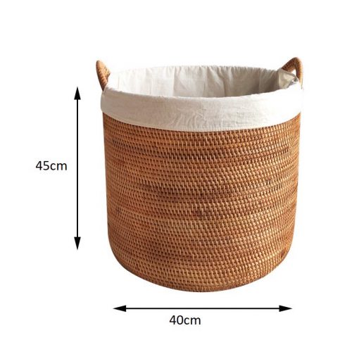 Giỏ guột tròn tay lồi đựng đồ - Giỏ mây tre - The bamboo