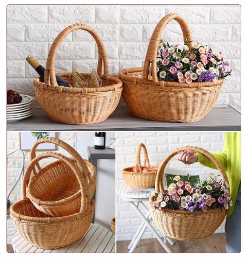 Giỏ mây tre picnic phong cách Bắc Âu - Mây tre đan - BamBoo Home