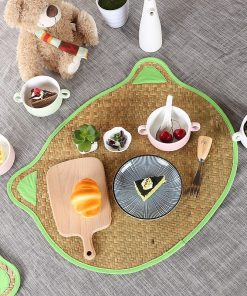 Table Mat Miếng lót bàn ăn cói hình gấu - lót bàn ăn mây tre - The bamboo