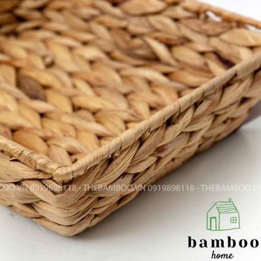 Khay bèo lục bình vát đáy - Khay mây tre - The bamboo