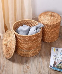 K001504 Giỏ mây tre đan hình trụ - Giỏ mây tre - The bamboo