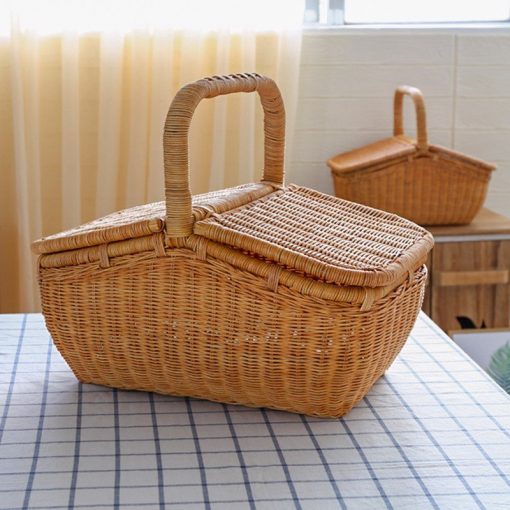 Giỏ mây tre picnic phong cách Bắc Âu - Mây tre đan - BamBoo Home