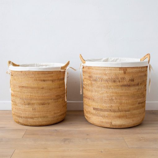 Giỏ guột tròn tay lồi đựng đồ - Giỏ mây tre - The bamboo