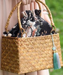 Túi xách tay mây tre đan cói thời trang - Giỏ mây tre - The bamboo