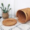 Giỏ guột tròn có nắp đựng đồ - Giỏ mây tre - The bamboo