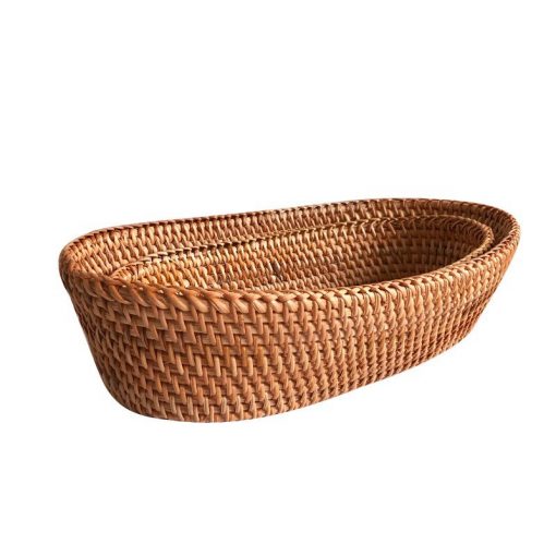 Khay guột oval đựng đồ trang trí - khay mây tre - The bamboo