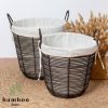 Giỏ mây tre đan tròn có khung sắt - Giỏ mây tre - The bamboo