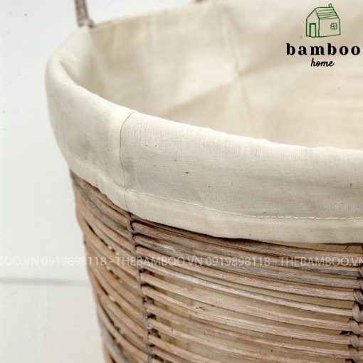 Giỏ mây tre đan tròn có khung sắt - Giỏ mây tre - The bamboo