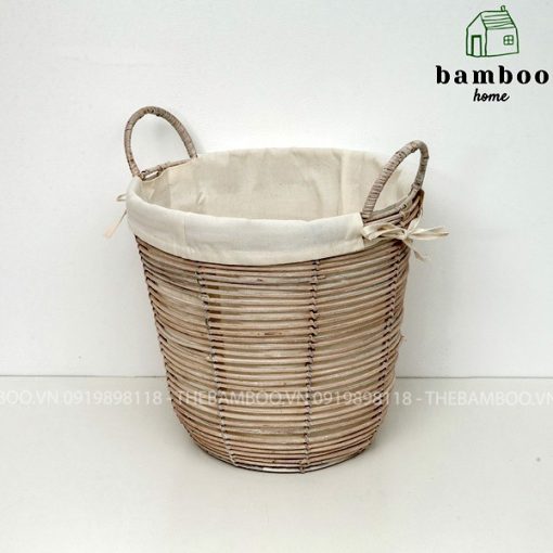 Giỏ mây tre đan tròn có khung sắt - Giỏ mây tre - The bamboo