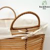 Giỏ mây tre đan tròn có khung sắt - Giỏ mây tre - The bamboo