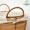 Giỏ mây tre đan tròn có khung sắt - Giỏ mây tre - The bamboo