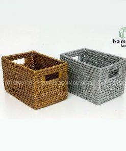 Giỏ mây tre chữ nhật đan có tay xách - Giỏ mây tre - The bamboo