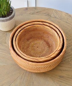 Giỏ guột tròn đựng đồ - Giỏ mây tre - The bamboo