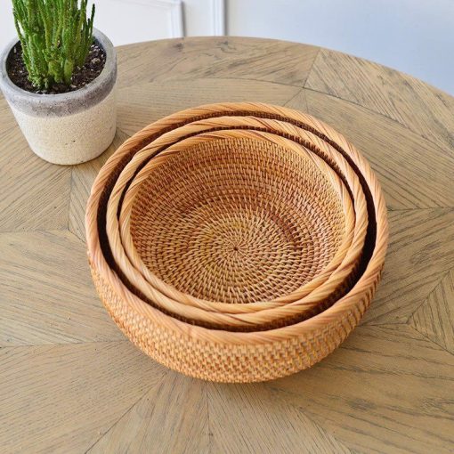 Giỏ guột tròn đựng đồ - Giỏ mây tre - The bamboo