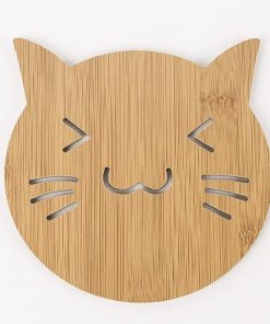 Miếng lót nồi gỗ hình con mèo - The bamboo