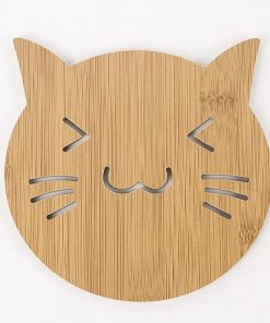 Miếng lót nồi gỗ hình con mèo - The bamboo