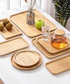 Khay tre HCN nhập khẩu  - Khay tre decor đựng bánh - Thebamboo