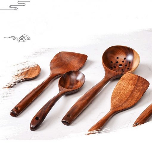 Muỗng thìa gỗ Teak chống dính chịu nhiệt độ - The Bamboo