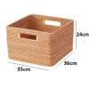 T65 Giỏ mây tre đan hình vuông có tay xách - Giỏ mây tre - The bamboo