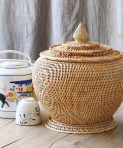 Giỏ mây tre ủ ấm tích - Bao ủ mây tre đan - The bamboo