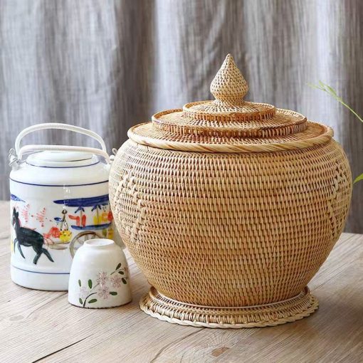 Giỏ mây tre ủ ấm tích - Bao ủ mây tre đan - The bamboo