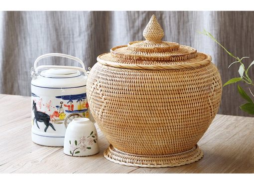 Giỏ mây tre ủ ấm tích - Bao ủ mây tre đan - The bamboo