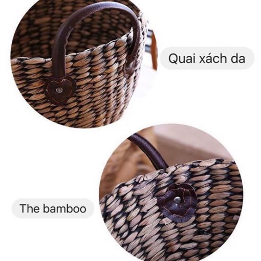 Giỏ lục bình quai xách - Giỏ mây tre - The Bamboo